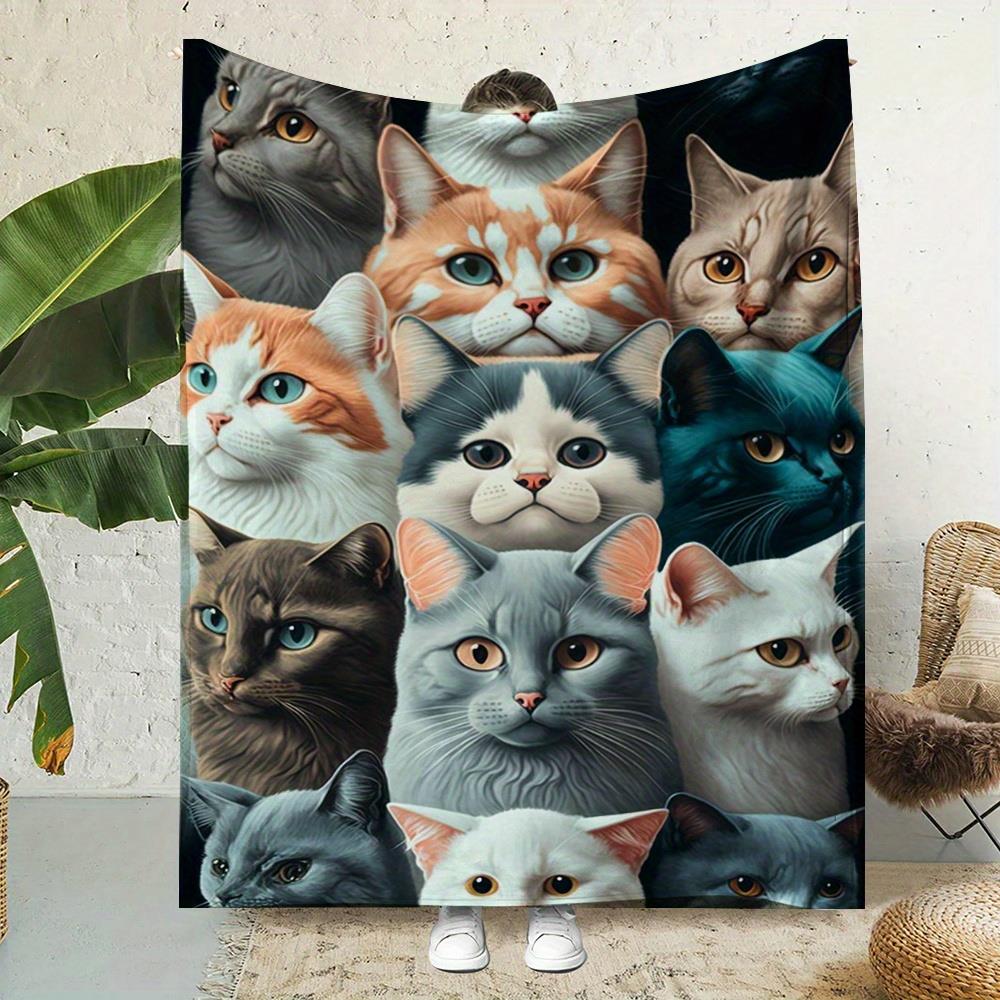 Home Textiles Face Towel - Cute cartoon cat face pattern Flannel