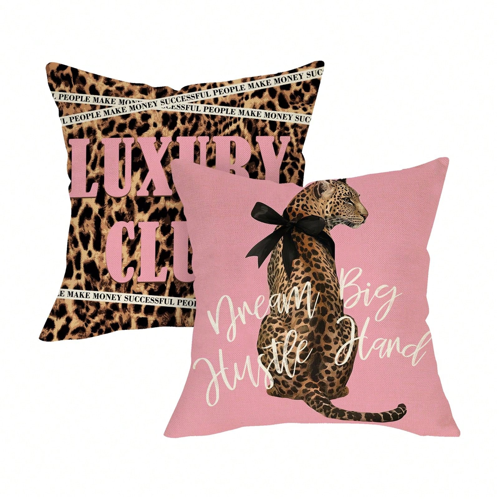 2pcs Leopard Print Pink Decora - Pillow Insert 18X18 recension och pris